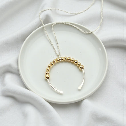 Necklace - Silver & Gold Open Circle Necklace Bijou by SAM