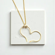 Open Heart Necklace - Gold Chain & Pendant Necklace Bijou by SAM