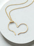 Open Heart Necklace - Gold Chain & Pendant Necklace Bijou by SAM