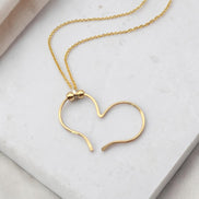 Open Heart Necklace - Gold Chain & Pendant