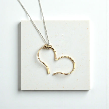 Open Heart Necklace - Gold with Gold Necklace Bijou by SAM
