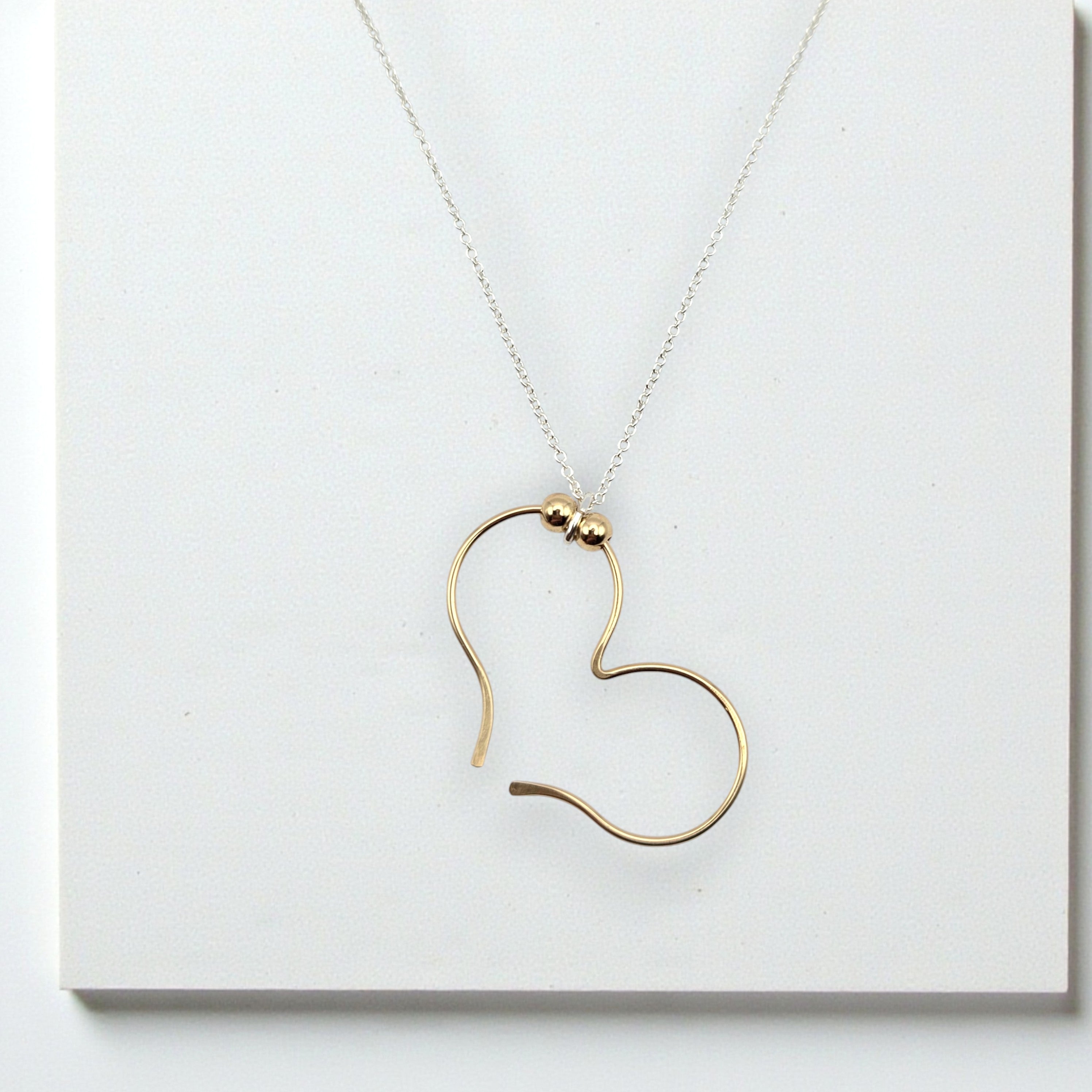 Open Heart Necklace - Gold with Gold Necklace Bijou by SAM