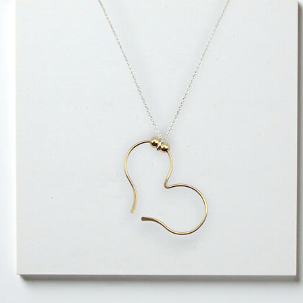 Open Heart Necklace - Gold with Gold Necklace Bijou by SAM