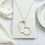 Open Heart Necklace - Gold with Gold Necklace Bijou by SAM