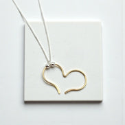 Open Heart Necklace - Gold with Silver Necklace Bijou by SAM