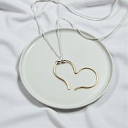 Open Heart Necklace - Gold with Silver Necklace Bijou by SAM