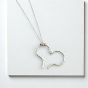 Open Heart Necklace - Silver & Gold Necklace Bijou by SAM
