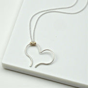 Open Heart Necklace - Silver & Gold Necklace Bijou by SAM