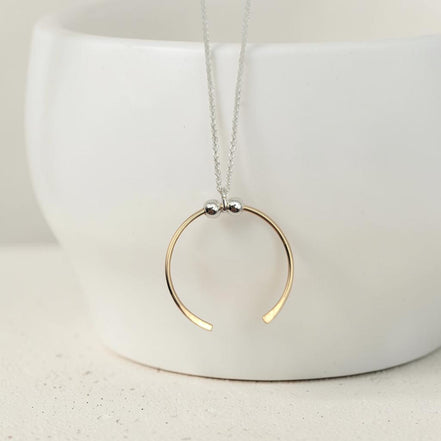 Necklace - Silver with Gold Pendant