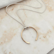 Necklace - Silver with Gold Pendant