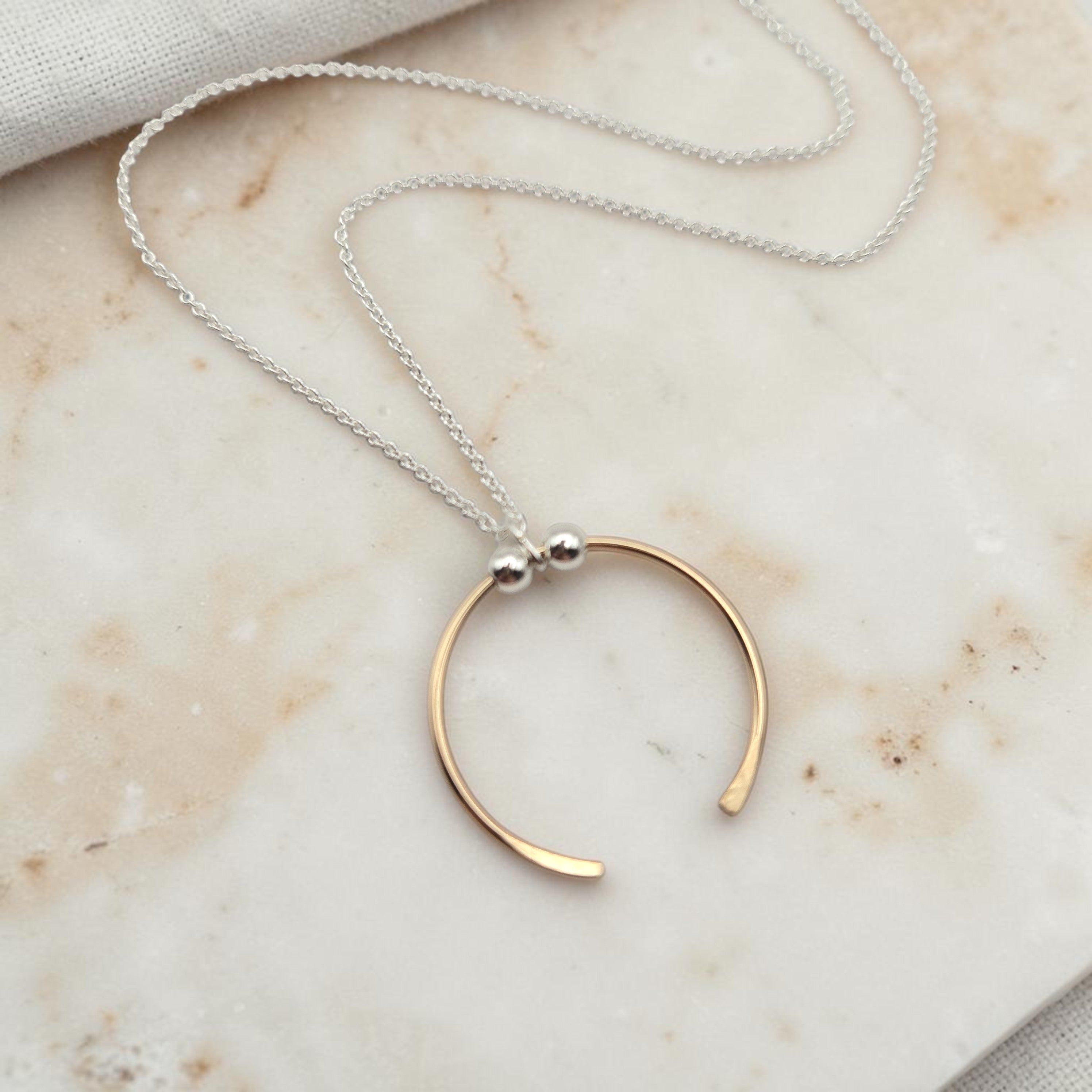 Necklace - Silver with Gold Pendant