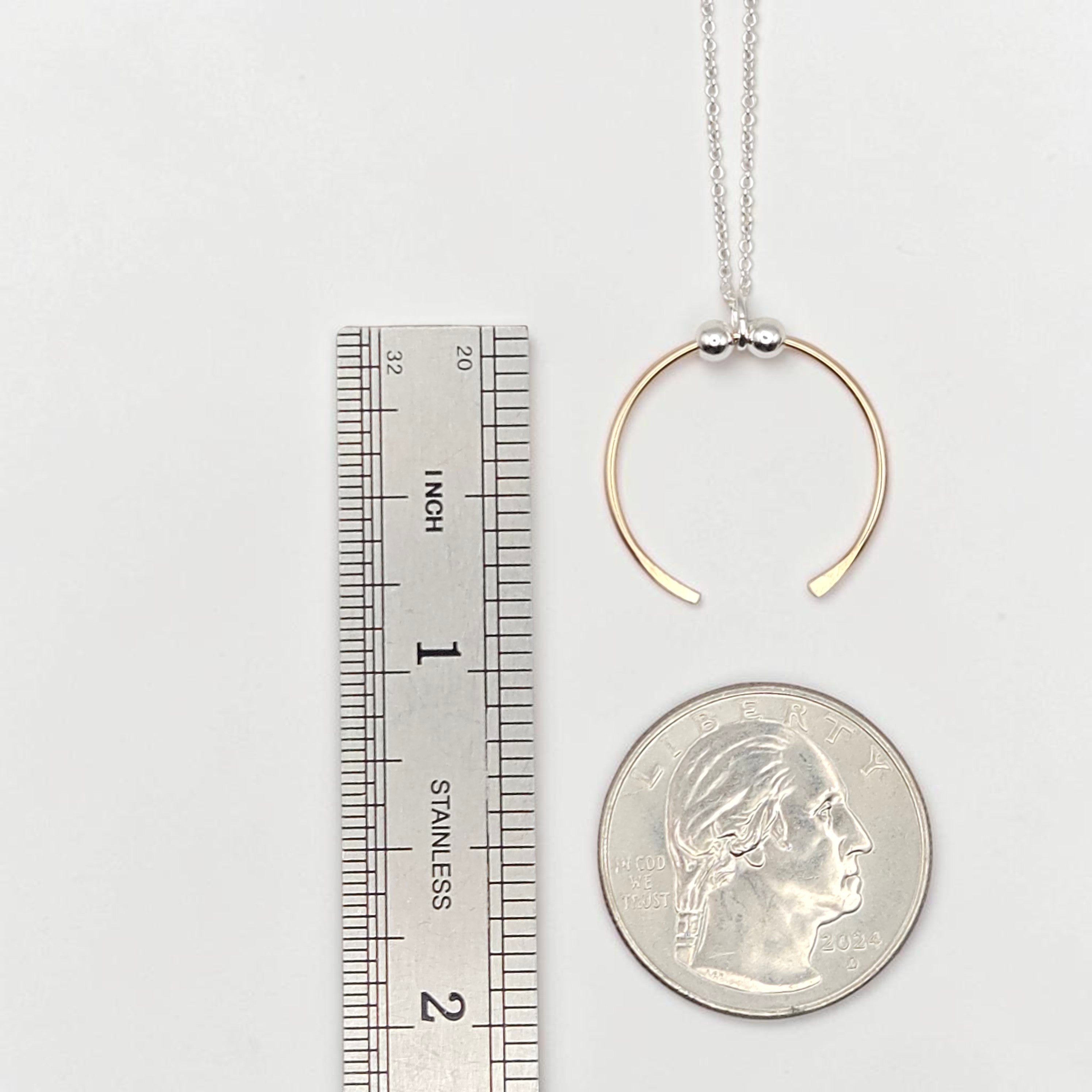 Necklace - Silver with Gold Pendant