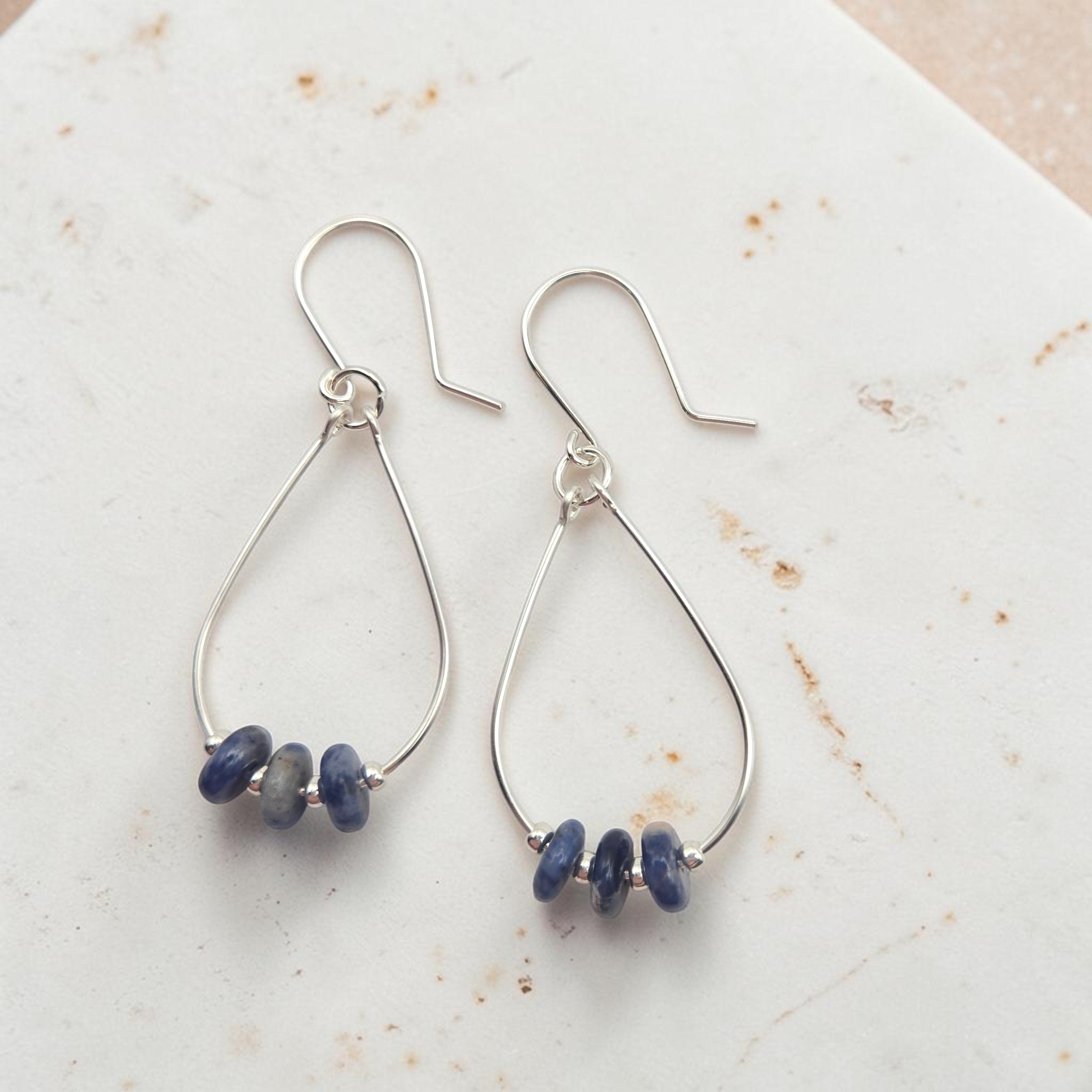 Milky Way Teardrop Hoop Earrings