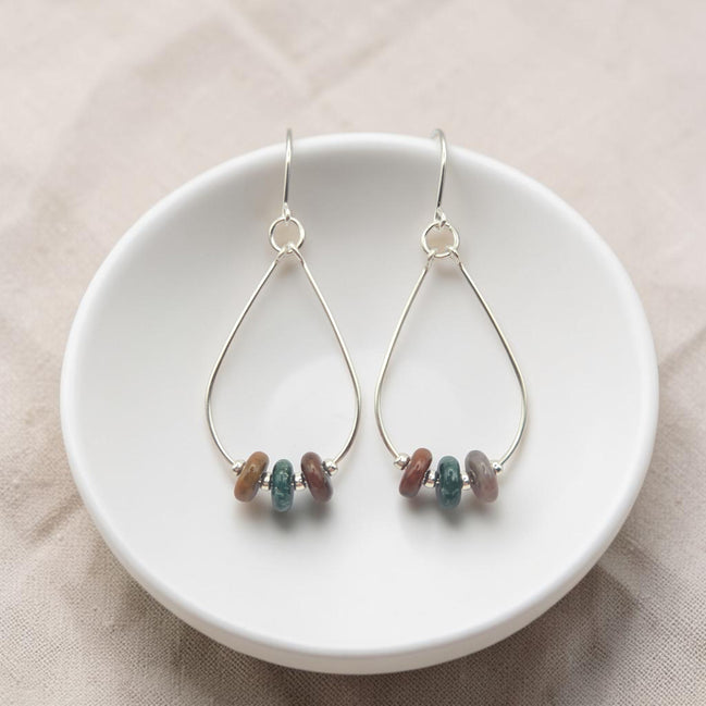 Nebula Teardrop Hoop Earrings