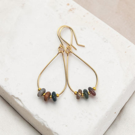 Nebula Teardrop Hoop Earrings