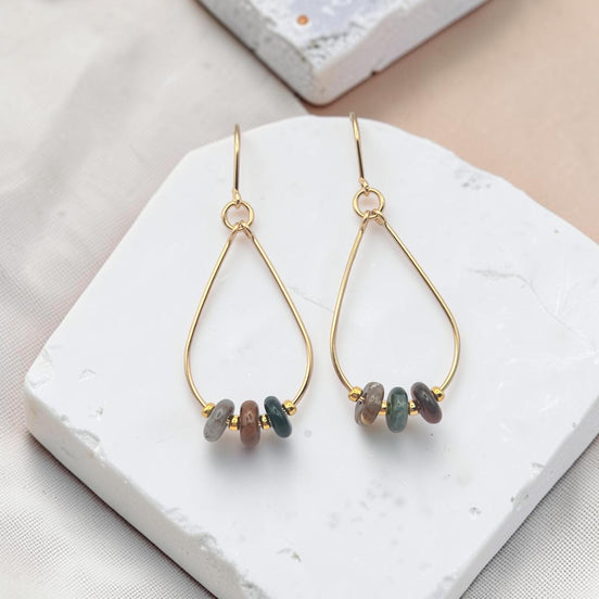Nebula Teardrop Hoop Earrings