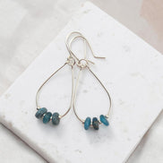 Deep Sky Teardrop Hoop Earring
