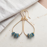 Deep Sky Teardrop Hoop Earring