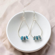 Deep Sky Teardrop Hoop Earring