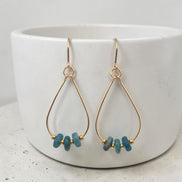 Deep Sky Teardrop Hoop Earring