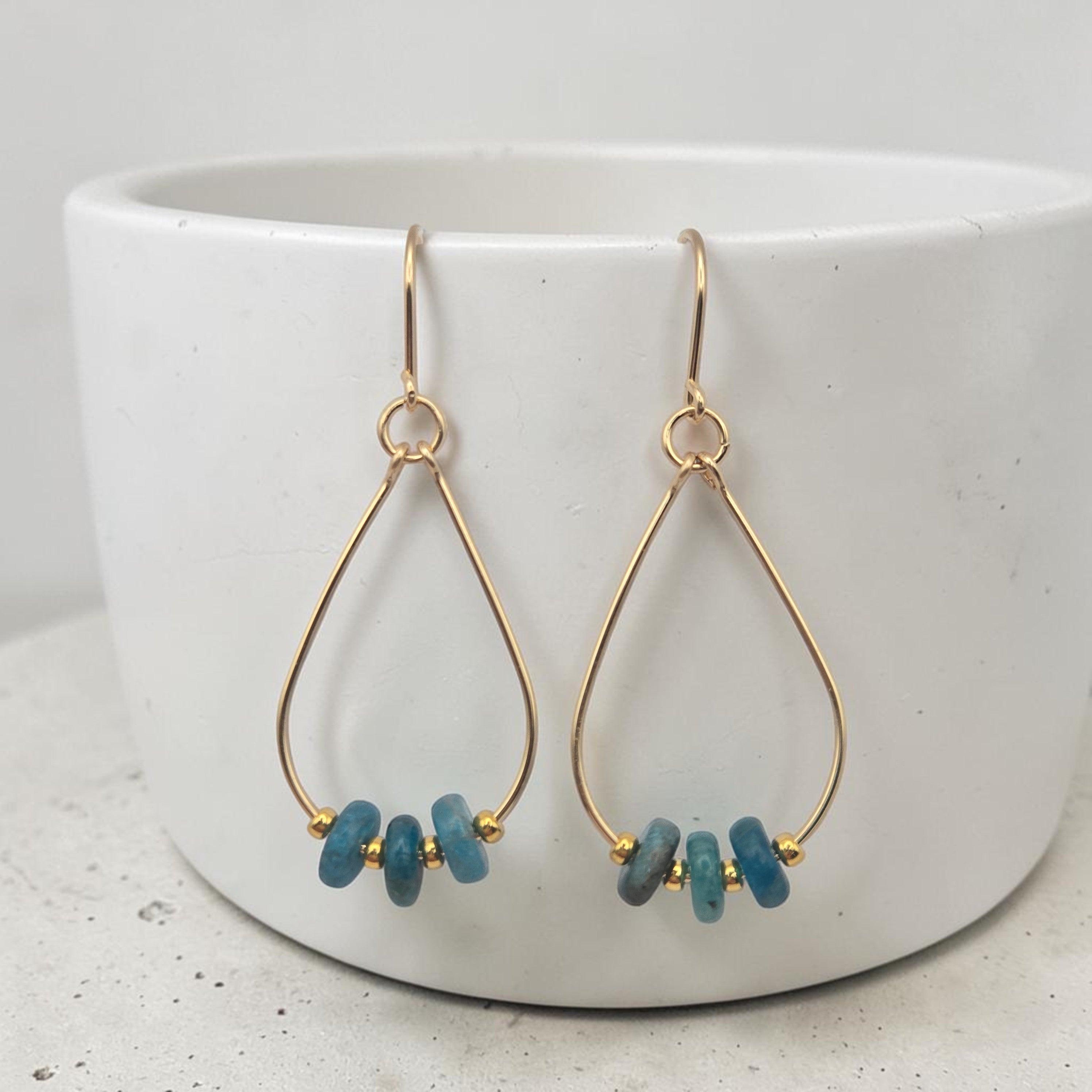 Deep Sky Teardrop Hoop Earring