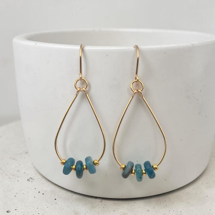 Deep Sky Teardrop Hoop Earring