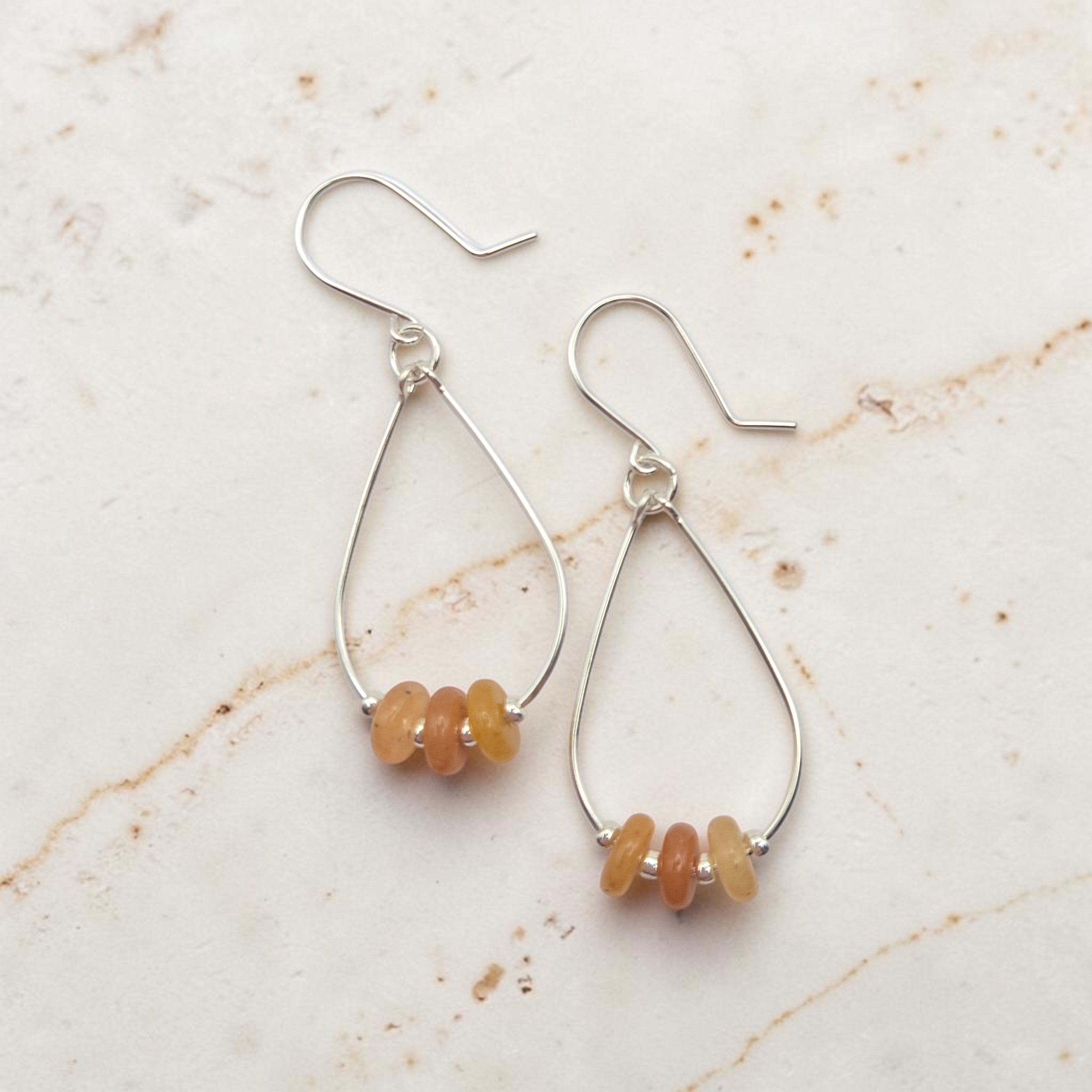 Solar Flare Teardrop Hoop Earrings