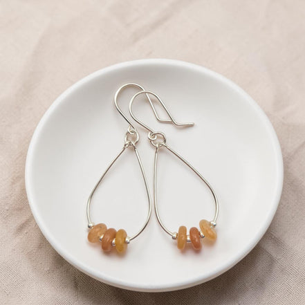 Solar Flare Teardrop Hoop Earrings