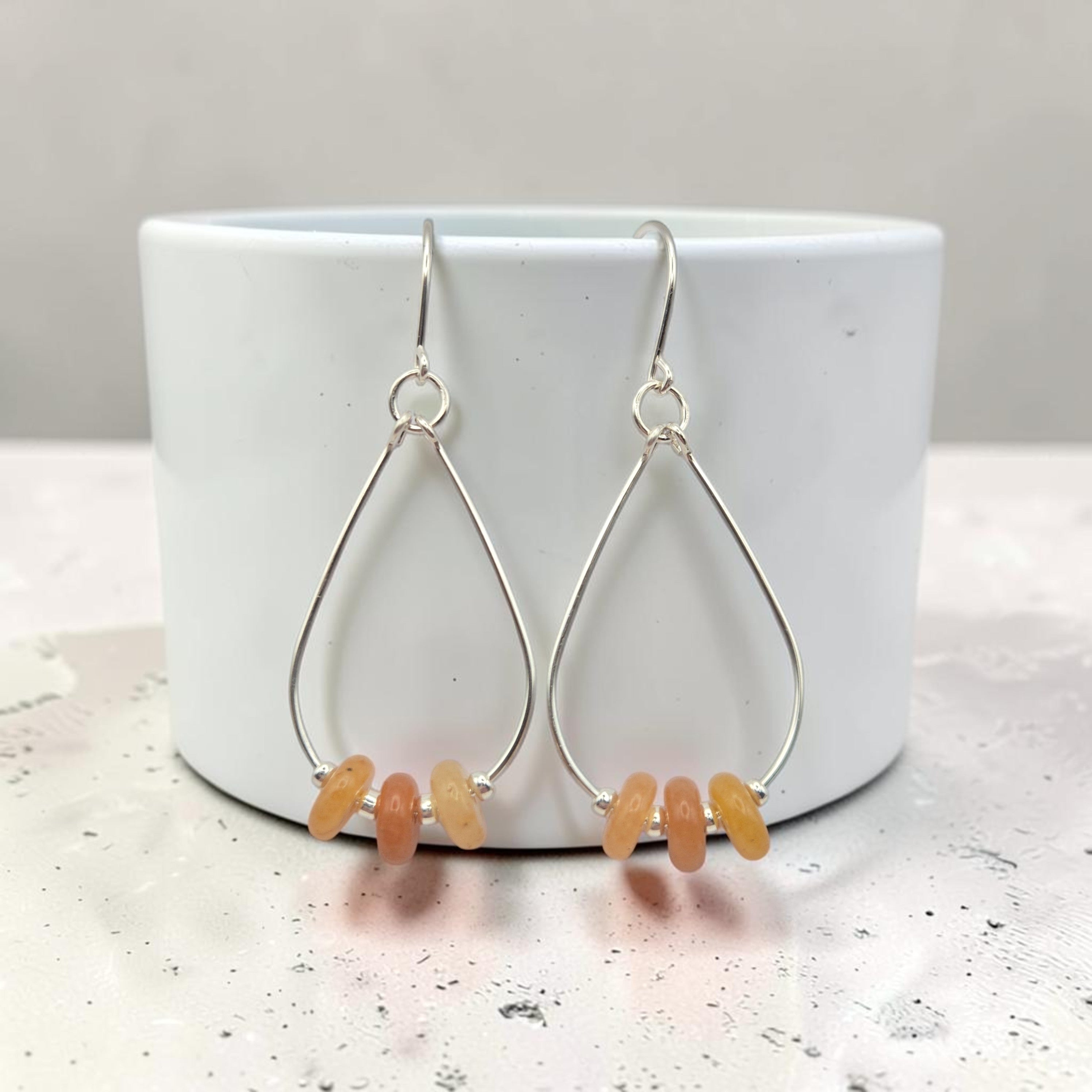 Solar Flare Teardrop Hoop Earrings