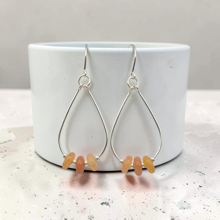 Solar Flare Teardrop Hoop Earrings