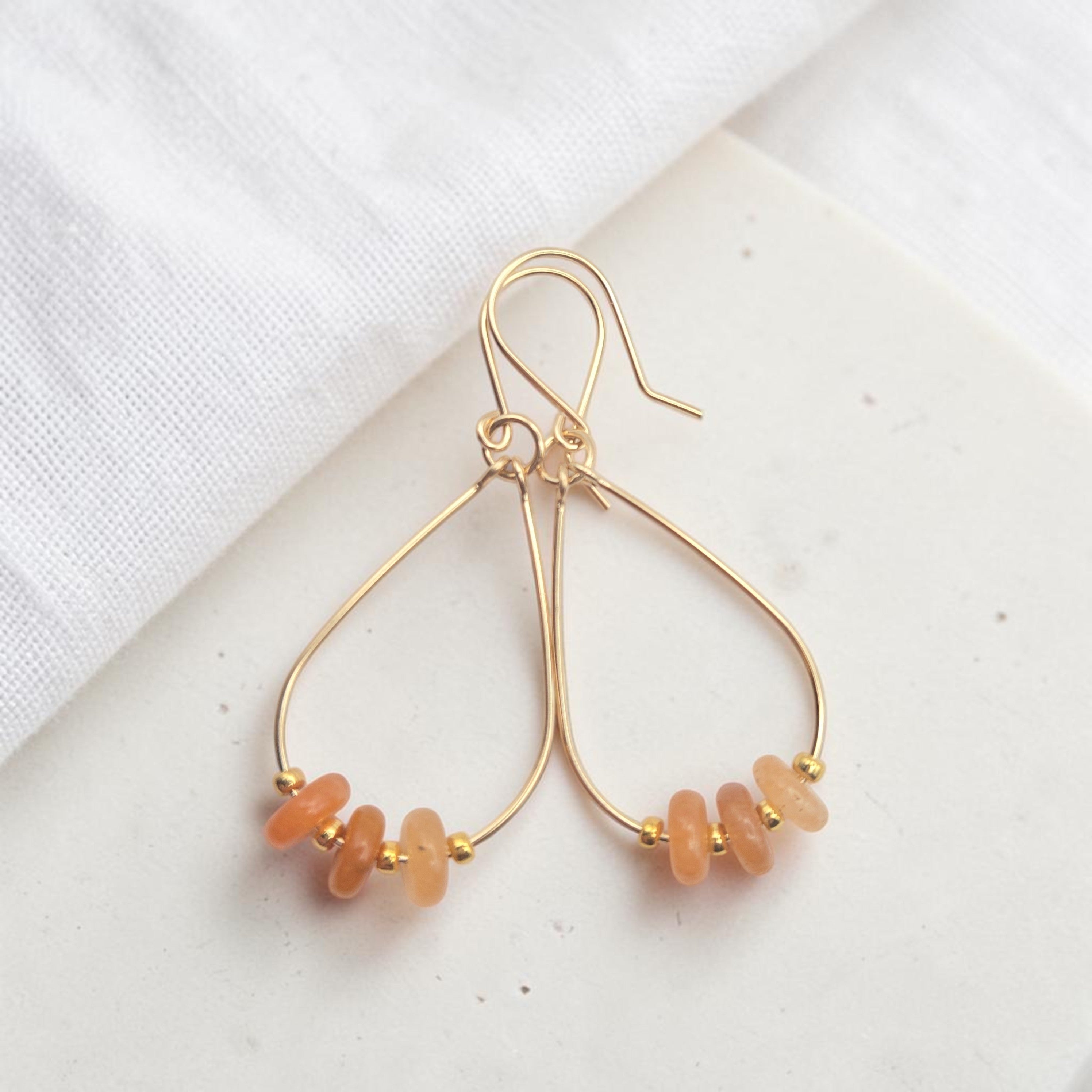 Solar Flare Teardrop Hoop Earrings