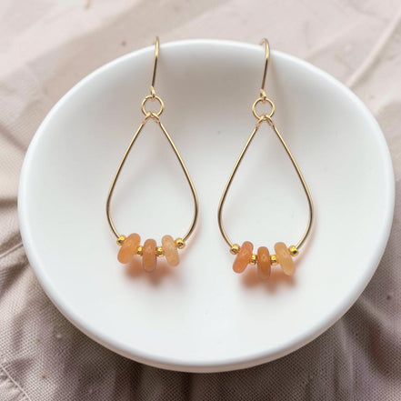 Solar Flare Teardrop Hoop Earrings