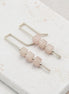 Cube - Rose Quartz & Silver Threaders