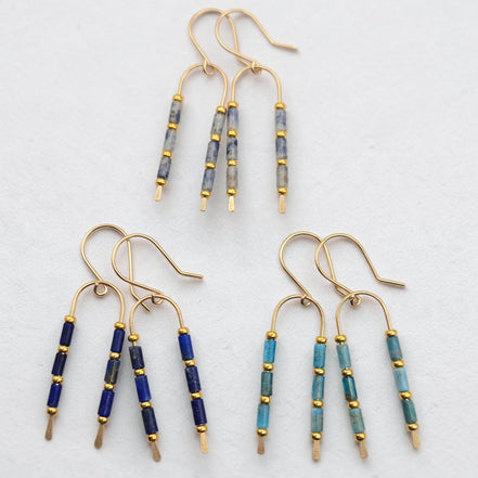 Blue Moon Wishbone Earrings | Gold