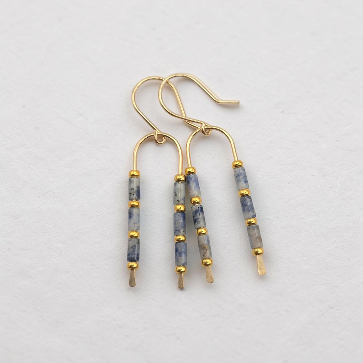 Blue Moon Wishbone Earrings | Gold