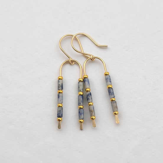 Blue Moon Wishbone Earrings | Gold