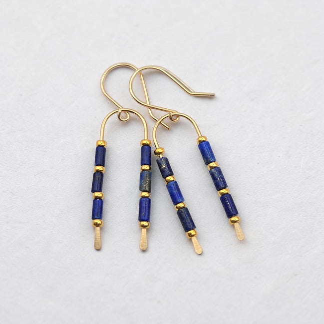 Blue Moon Wishbone Earrings | Gold