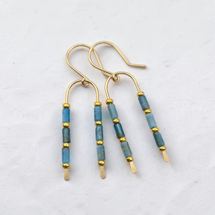 Blue Moon Wishbone Earrings | Gold