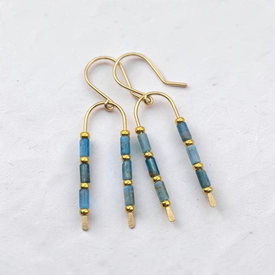 Blue Moon Wishbone Earrings | Gold