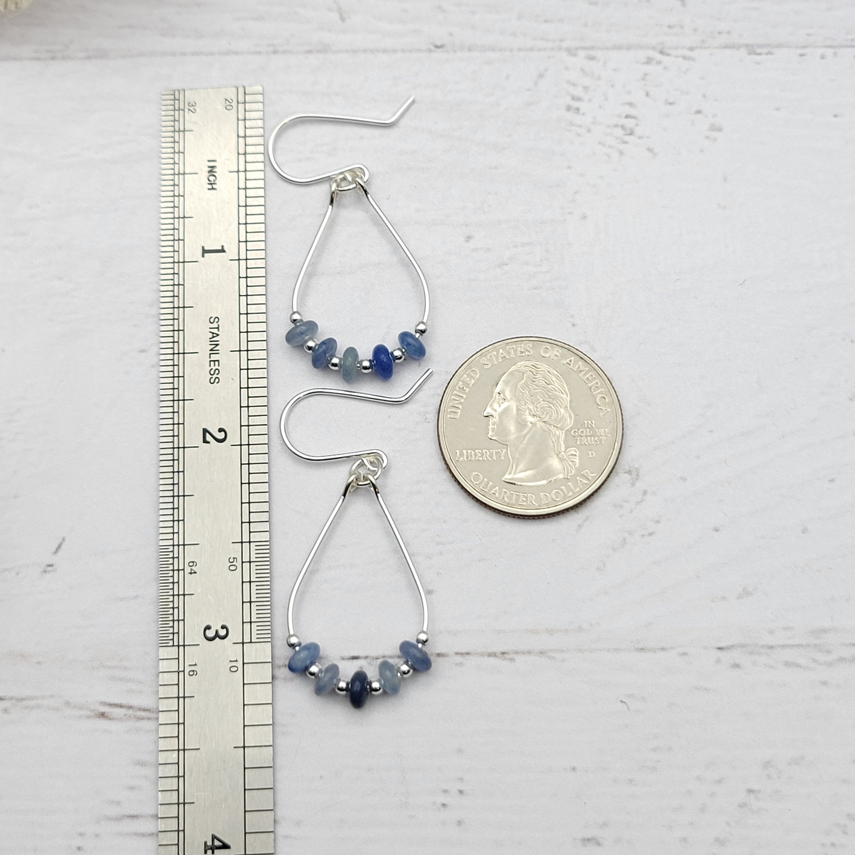 Lane - Silver & Blue Aventurine Earrings Bijou by SAM   