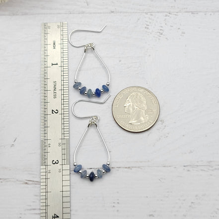 Lane - Silver & Blue Aventurine Earrings Bijou by SAM   