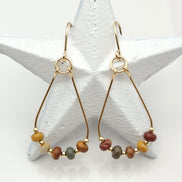 Lane - Gold & Red Creek Jasper Earrings Bijou by SAM   