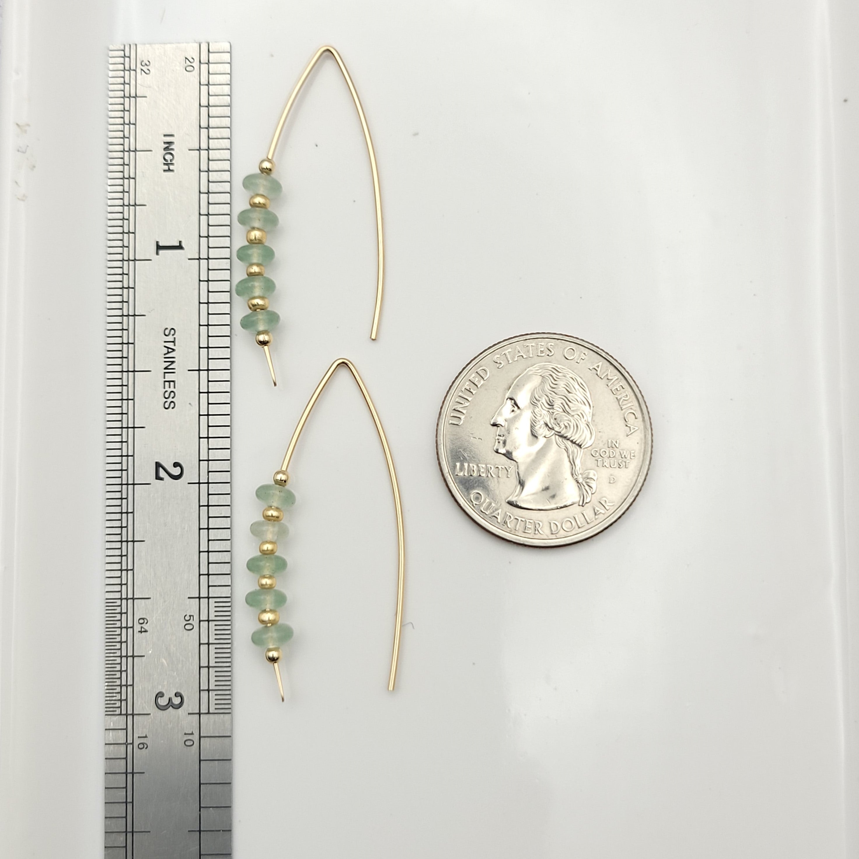 Wish - Gold & Green Aventurine Earrings Bijou by SAM   