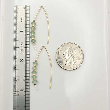 Wish - Gold & Green Aventurine Earrings Bijou by SAM   