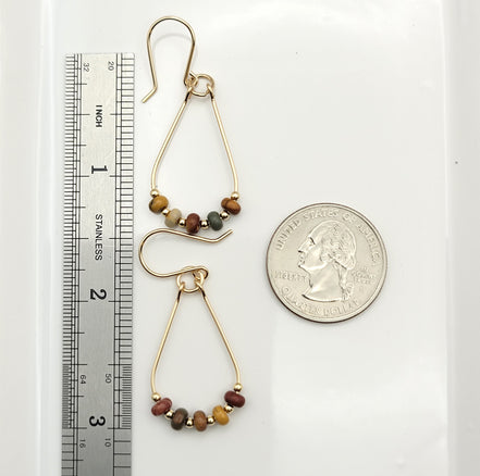 Lane - Gold & Red Creek Jasper Earrings Bijou by SAM   