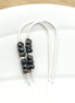 Cheval - Silver and Black Earrings Bijou by SAM   