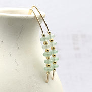 Wish - Gold & Green Aventurine Earrings Bijou by SAM   