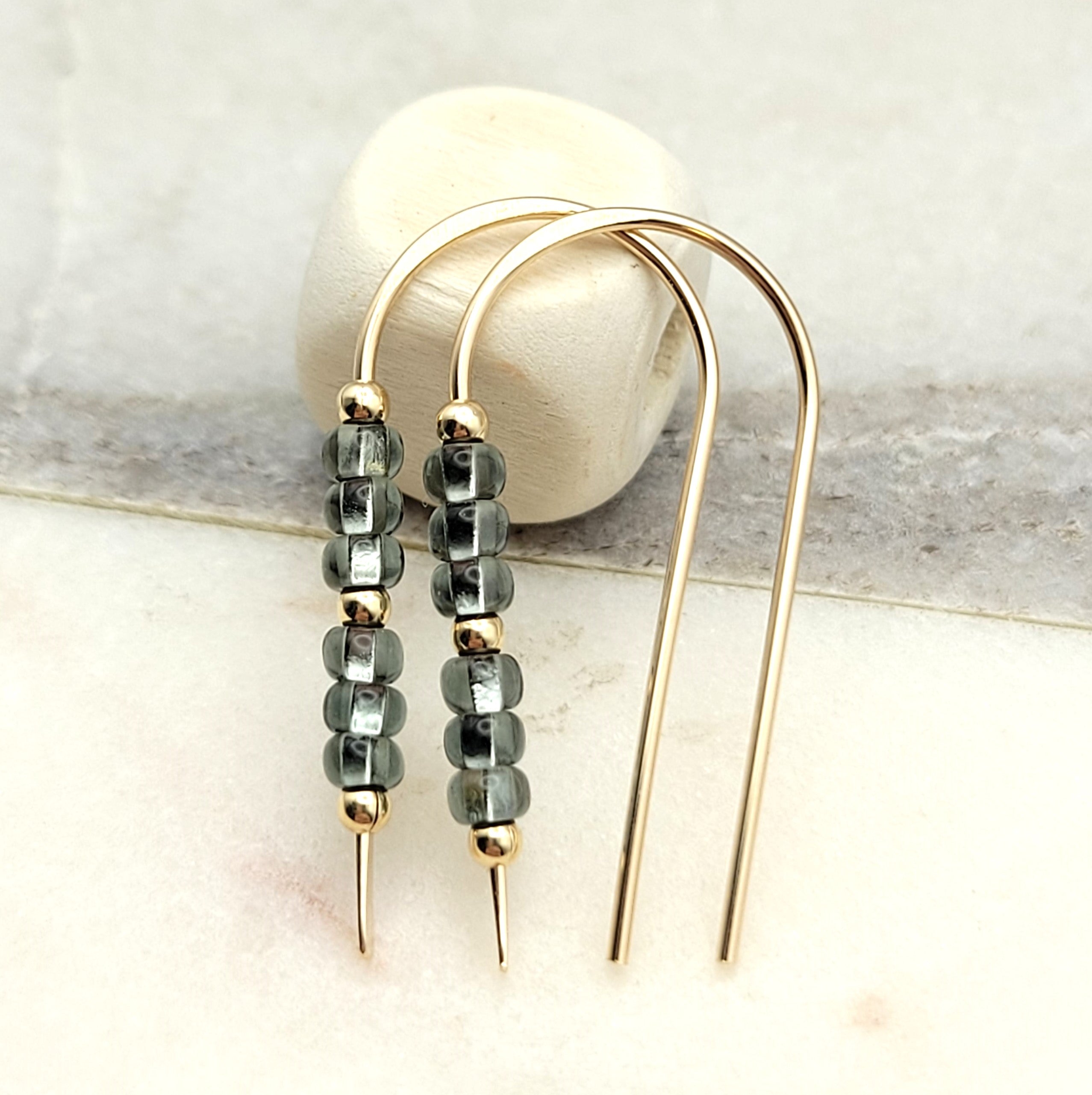 Cheval - Gold & Smokey Quartz Earrings Etsy   