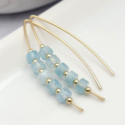 Wish - Gold & Aquamarine Earrings Bijou by SAM   