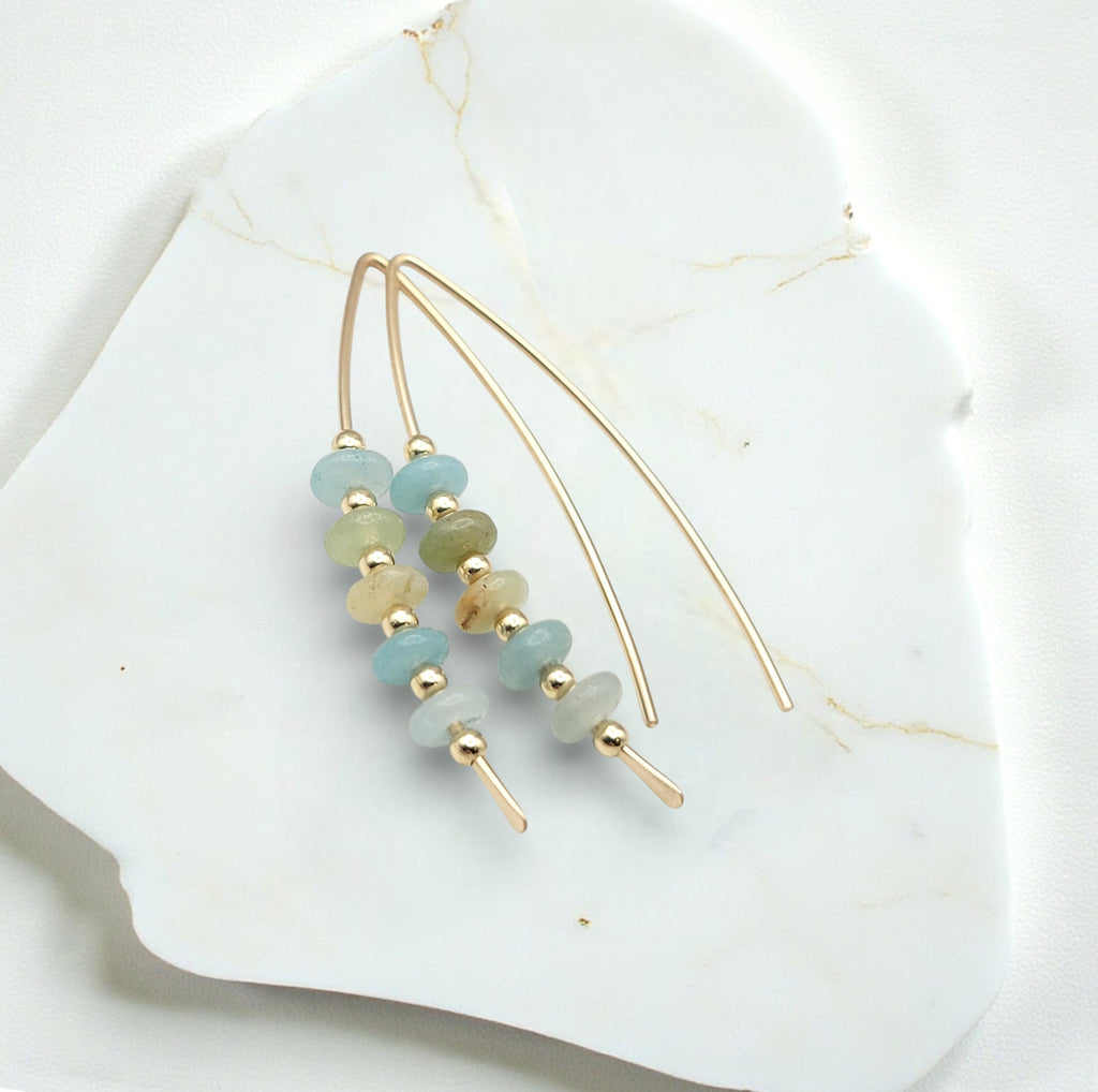 Wish - Gold & Amazonite Earrings Bijou by SAM